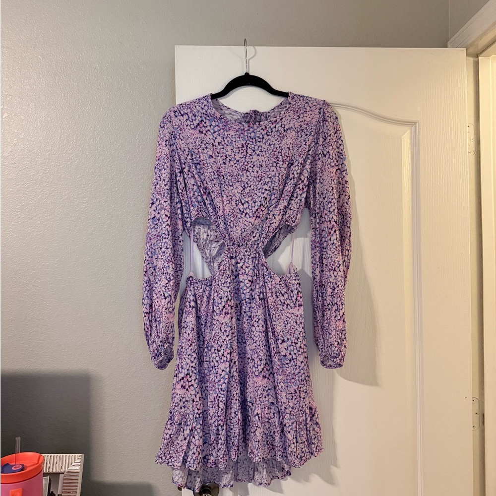 Wildfox Lavender Floral Long Sleeve Dress